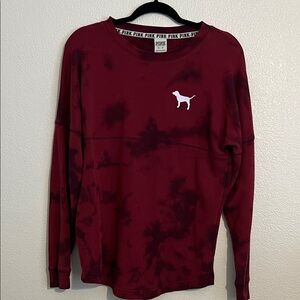 Maroon Tie-Dye Long Sleeve Shirt
